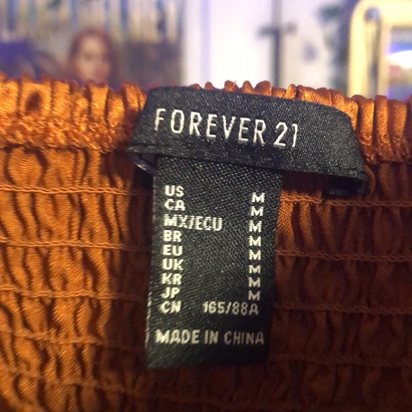 Forever 21 size medium burnt orange satin tank top crop top - Picture 4 of 4